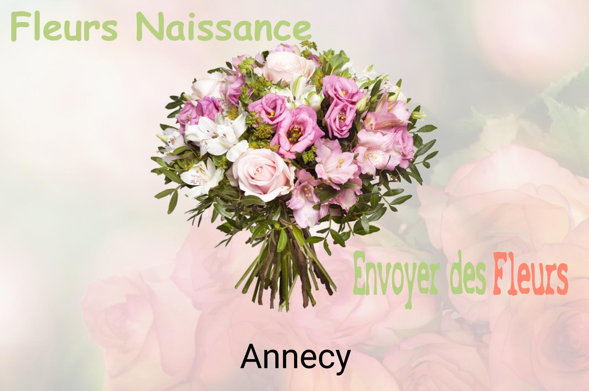 Bouquet de fleurs de naissance livré à Annecy