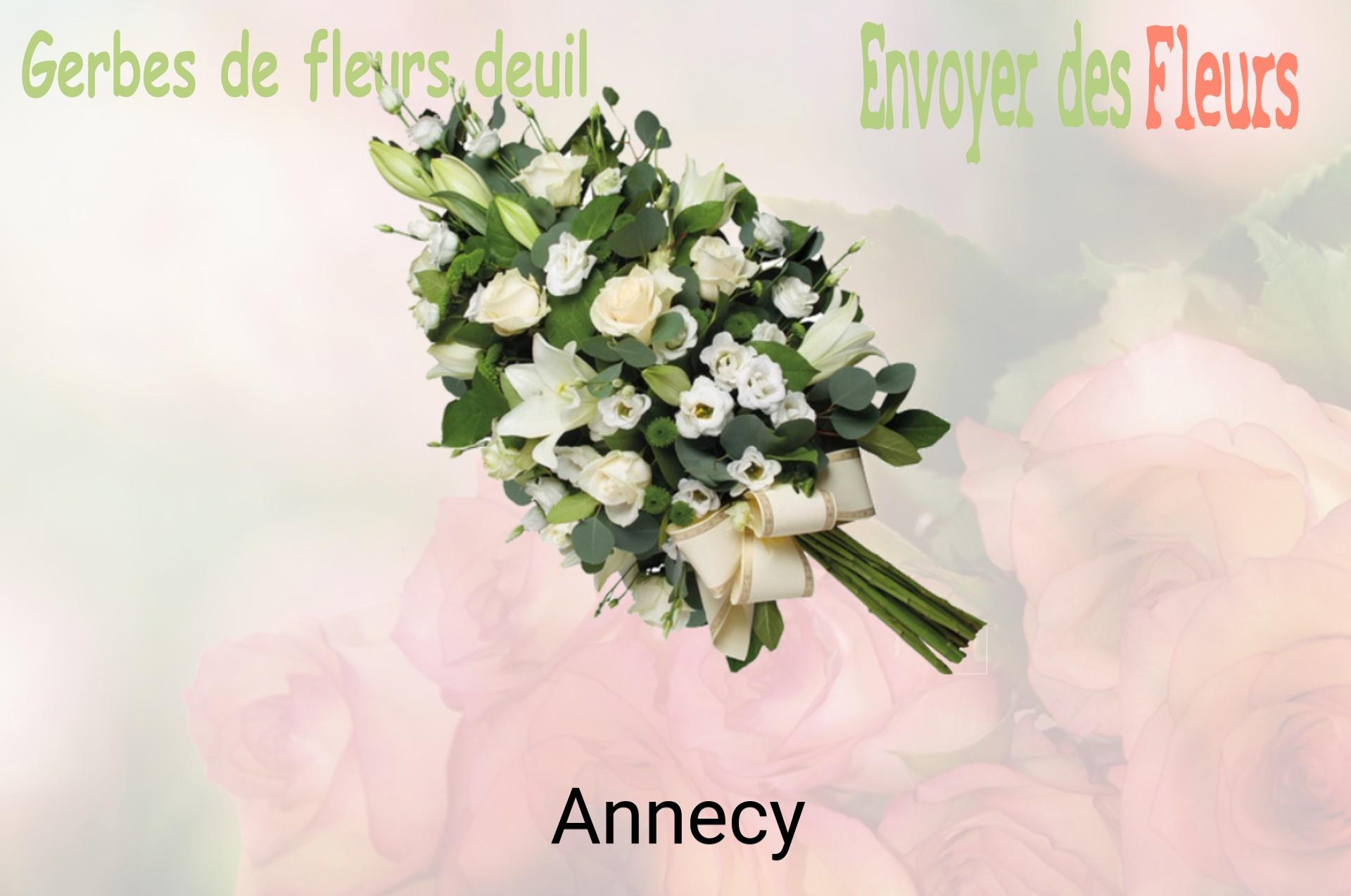 Gerbe de fleurs de deuil livrée à Annecy
